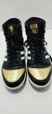 Adidas Top Ten RB Black Gold Patent Leather Men's Basketball Shoes FX7873 Size 1